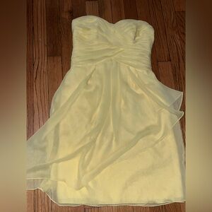 David's Bridal Strapless Yellow Dress